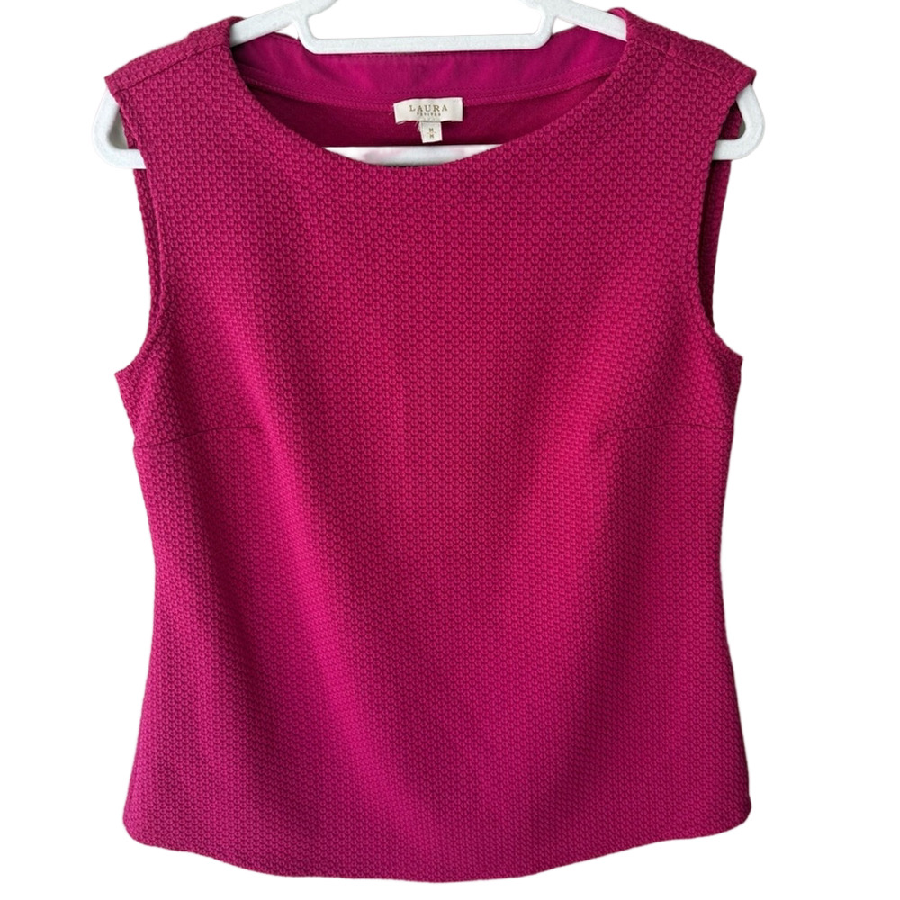 Laura Petites Women’s M Fitted Pink Sleeveless Tank TopY2K Retro Textured
